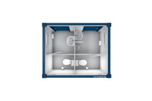 10' Damen / Herren WC-Container / Visualisierung - h+s container GmbH