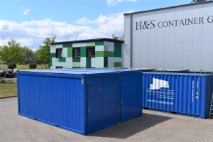 20' Wohncontainer 2er-Anlage / Außenansicht - h+s container GmbH