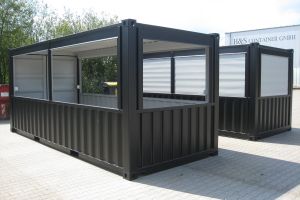 20' Ausschankcontainer - Eventcontainer / Wandöffnung mit Kst.-Rollladen - h+s container GmbH