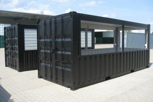 20' Barcontainer - Eventcontainer / Wandöffnung mit Kst.-Rollladen - h+s container GmbH