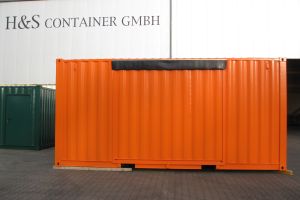 20' Messecontainer - Eventcontainer / Messestand / Rückansicht - h+s container GmbH