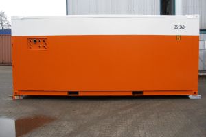 20' Off-Shore Container - Laborcontainer / Seitenansicht mit Übergabemulde - h+s container GmbH