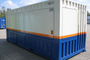 20' Laborcontainer / Kst.-Fenster mit Stahlblechkappen - h+s container GmbH