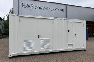 20' High-Cube Technikcontainer / Seitensansicht - h+s container GmbH