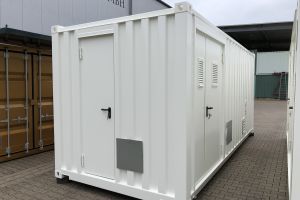 20' High-Cube Technikcontainer / Personentür - h+s container GmbH