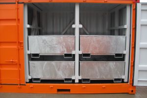 20' Side-Door Technikcontainer / Innenansicht - Containerausschnitt - h+s container GmbH