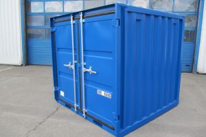 6' Lagercontainer - Enzianblau / Außenansicht - h+s container GmbH