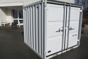 6' Materialcontainer - Reinweiß / Außenansicht - h+s container GmbH