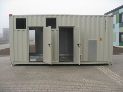 20' High-Cube Aggregatecontainer mit Personaltüren und CSC-Zulassung - Spezialcontainer - Sondercontainer - Container kaufen bei h+s container GmbH