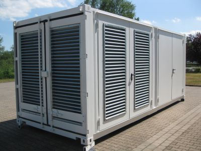 20' High-Cube Energiespeichercontainer mit Personaltür - Spezialcontainer - Sondercontainer - Container kaufen bei h+s container GmbH