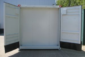 7,25m Rechenzentrumcontainer mir Doppelboden / Stirnseite mit Doppelflügeltür - h+s container GmbH