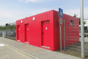 Sanitärcontainer 2er-Anlage / Containeranlage - Außenansicht - h+s container GmbH