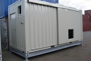 20' High-Cube Technikcontainer / Seitensansicht - h+s container GmbH