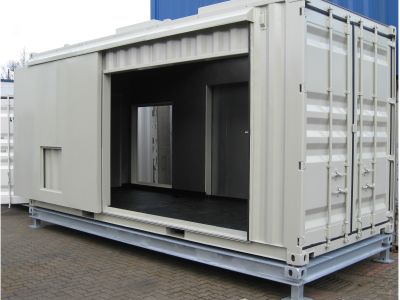 20' High-Cube Technikcontainer mit seitlicher Schiebetür - Spezialcontainer - Sondercontainer - Container kaufen bei h+s container GmbH