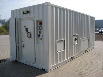 20' Technikcontainer mit Schiffstür - Spezialcontainer - Sondercontainer - Container kaufen bei h+s container GmbH