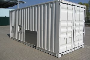 20' Technikcontainer / Doppelflügeltür - h+s container GmbH