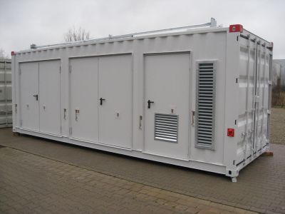 30' Technikcontainer mit Personaltür und Wartungstüren - Spezialcontainer - Sondercontainer - Container kaufen bei h+s container GmbH