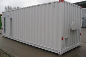 30' High-Cube Technikcontainer / Rückansicht - h+s container GmbH