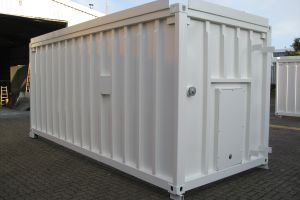 20' Technikcontainer mit Wartungsöffnung / Außenansicht - h+s container GmbH
