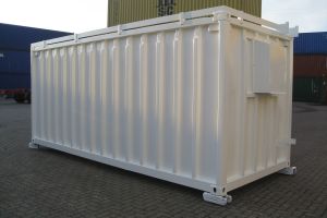 20' Technikcontainer mit Wartungsöffnung / Rückansicht - h+s container GmbH